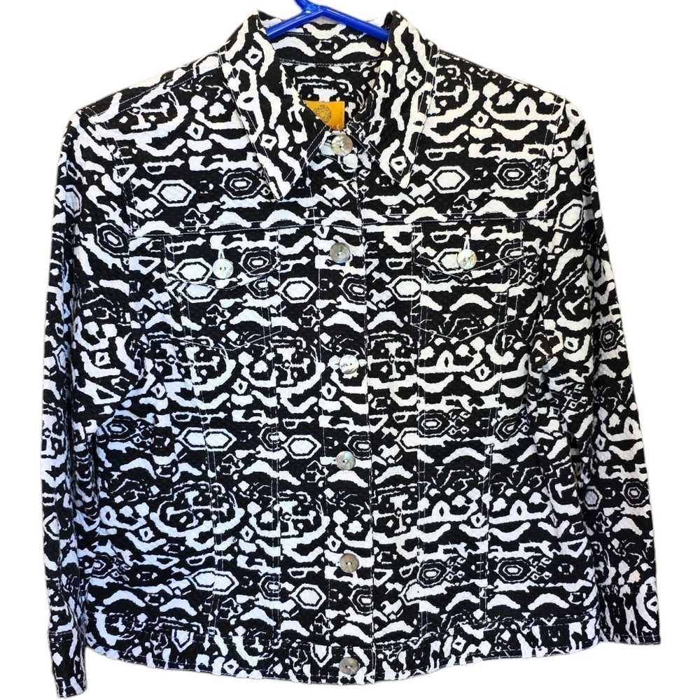 Ruby Rd. Black and White Patterned Jacket